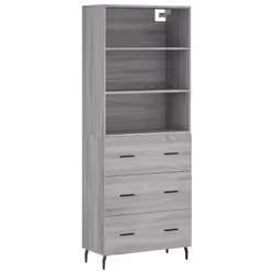 vidaXL Credenza Grigio Sonoma 69,5x34x180 cm in Legno Multistrato - Vista aggiuntiva 2