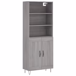 vidaXL Credenza Grigio Sonoma 69,5x34x180 cm in Legno Multistrato - Vista aggiuntiva 2