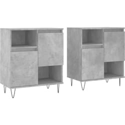Vidaxl - Credenze 2 pz Grigio Cemento in Legno Multistrato