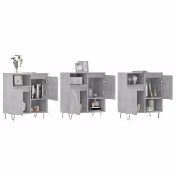 vidaXL Credenze 3 pz Grigio Cemento in Legno Multistrato - Vista aggiuntiva 3