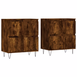 Credenze 2 pz Rovere Fumo in Legno Multistratocod mxl 101690 - Vista aggiuntiva 2