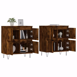 Credenze 2 pz Rovere Fumo in Legno Multistratocod mxl 101690 - Vista aggiuntiva 3
