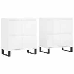 Credenze 2 pz Bianco Lucido in Legno Multistratocod mxl 125726 - Vista aggiuntiva 2