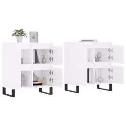 Credenze 2 pz Bianco Lucido in Legno Multistratocod mxl 125726 - Vista aggiuntiva 3