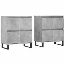 Credenze 2 pz Grigio Cemento in Legno Multistratocod mxl 77421 - Vista aggiuntiva 2