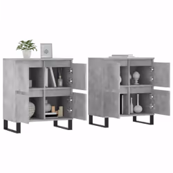 Credenze 2 pz Grigio Cemento in Legno Multistratocod mxl 77421 - Vista aggiuntiva 3