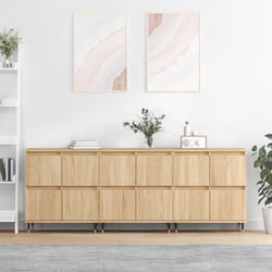 vidaXL Credenze 3 pz Rovere Sonoma in Legno Multistrato