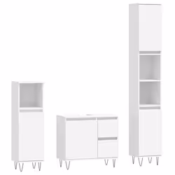 VidaXL 3190221, Bianco, Legno, 650 mm, 330 mm, 600 mm, 3 pz