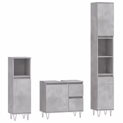 VidaXL 3190225, Grigio, Legno, 650 mm, 330 mm, 600 mm, 3 pz