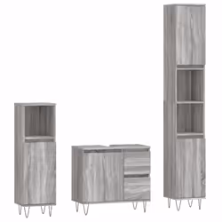 VidaXL 3190227, Grigio, Quercia, Legno, 650 mm, 330 mm, 600 mm, 3 pz