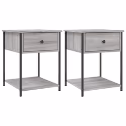 Comodini 2 pz Grigio Sonoma 44x45x58 cm in Legno Multistratocod mxl 88676 - Vista aggiuntiva 2