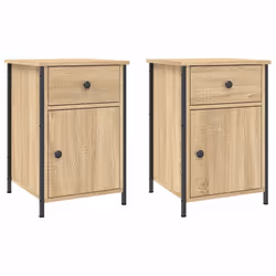 vidaXL Comodini 2 pz Rovere Sonoma 40x42x60 cm in Legno Multistrato - Vista aggiuntiva 2