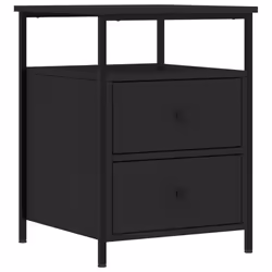 Comodino Nero 44x45x60 cm in Legno Multistratocod mxl 126297 - Vista aggiuntiva 2