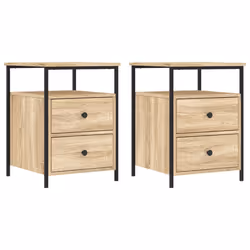 Comodini 2 pz Rovere Sonoma 44x45x60 cm in Legno Multistratocod mxl 111834 - Vista aggiuntiva 2