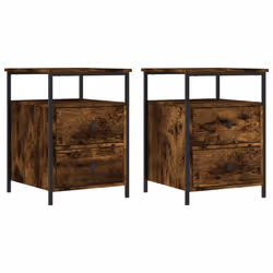 Comodini 2 pz Rovere Fumo 44x45x60 cm in Legno Multistratocod mxl 126288 - Vista aggiuntiva 2