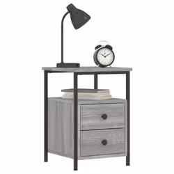 Comodino Grigio Sonoma 34x35,5x50 cm in Legno Multistratocod mxl 102349 - Vista aggiuntiva 3