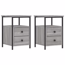 Comodini 2 pz Grigio Sonoma 34x35,5x50 cm in Legno Multistratocod mxl 126287 - Vista aggiuntiva 2