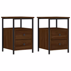 Comodini 2pz Rovere Marrone 34x35,5x50 cm in Legno Multistratocod mxl 126302 - Vista aggiuntiva 2