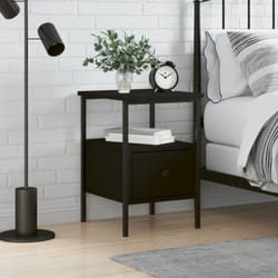 Vidaxl - Comodino da Camera da Letto, Tavolino da notte Nero 34x36x50 cm in Legno Multistrato