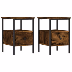 Comodini 2 pz Rovere Fumo 34x36x50 cm in Legno Multistratocod mxl 129928 - Vista aggiuntiva 2