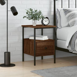 Comodino da Camera da Letto, Tavolino da notte Rovere Marrone 34x35, 5x50 cm in Legno Multistrato Vidaxl