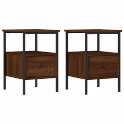 Comodini 2pz Rovere Marrone 34x36x50 cm in Legno Multistratocod mxl 106031 - Vista aggiuntiva 2