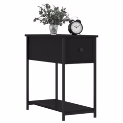 Comodino Nero 30x60x60 cm in Legno Multistratocod mxl 78380 - Vista aggiuntiva 3
