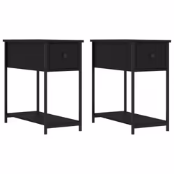 vidaXL Comodini 2 pz Neri 30x60x60 cm in Legno Multistrato - Vista aggiuntiva 2