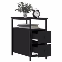 VidaXL 826064 comodino Nero - Vista aggiuntiva 4