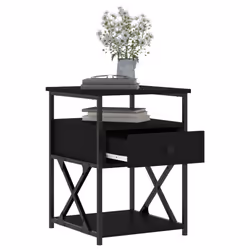 VidaXL 826074 comodino Nero - Vista aggiuntiva 4