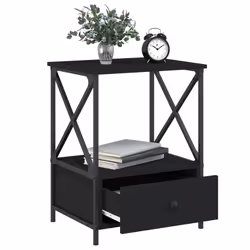 VidaXL 826084 comodino Nero - Vista aggiuntiva 4