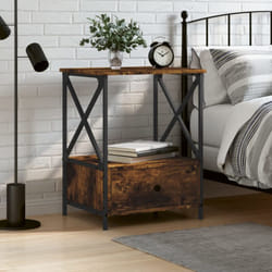 Vidaxl - Comodino da Camera da Letto, Tavolino da notte Rovere Fumo 50x41x65 cm in Legno Multistrato