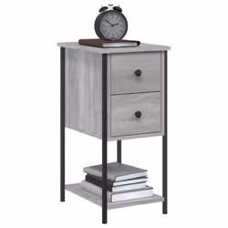 VidaXL 826099 comodino Grigio, Quercia - Vista aggiuntiva 3