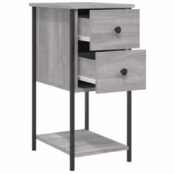 VidaXL 826099 comodino Grigio, Quercia - Vista aggiuntiva 5