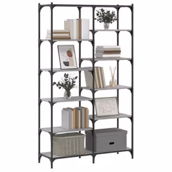Libreria Grigio Sonoma 100x32x170 cm Legno Multistrato e Ferrocod mxl 106080 - Vista aggiuntiva 3