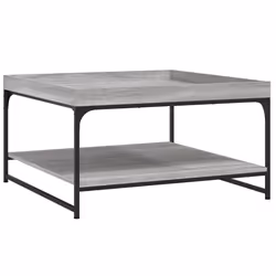 Tavolino Grigio Sonoma 80x80x45 cm in Legno Multistrato e Ferrocod mxl 70899 - Vista aggiuntiva 2