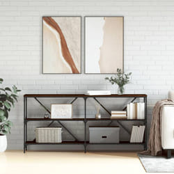 Tavolo Consolle, Tavolo da ingresso Rovere Marrone 160x30x75 cm Multistrato e Ferro Vidaxl