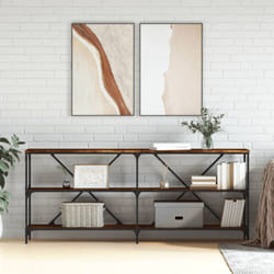 Tavolo Consolle, Tavolo da ingresso Rovere Fumo 180x30x75cm Legno Multistrato Ferro Vidaxl