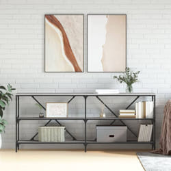 Tavolino da caffè, Tavolino da Salotto Grigio Sonoma 180x30x75cm in Legno Multistrato e Ferro Vidaxl