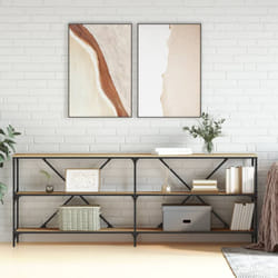 vidaXL Tavolo Consolle Rovere Sonoma 200x30x75 cm Multistrato e Ferro
