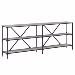 Tavolino Grigio Sonoma 200x30x75cm in Legno Multistrato e Ferrocod mxl 78578 - Vista aggiuntiva 2