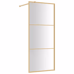 vidaXL Parete per Doccia Walk-in Vetro Trasparente ESG 80x195 cm Oro - Vista aggiuntiva 2