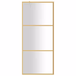 vidaXL Parete per Doccia Walk-in Vetro Trasparente ESG 80x195 cm Oro - Vista aggiuntiva 3