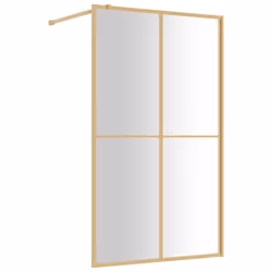 vidaXL Parete per Doccia Walk-in Vetro Trasparente ESG 118x195 cm Oro - Vista aggiuntiva 2