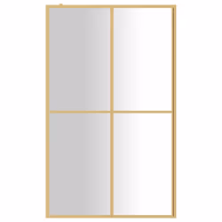vidaXL Parete per Doccia Walk-in Vetro Trasparente ESG 118x195 cm Oro - Vista aggiuntiva 3