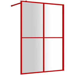 Parete per Doccia Walk-in Vetro Trasparente esg 140x195cm Rossa Vidaxl