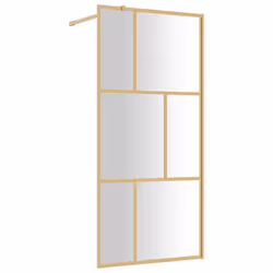 vidaXL Parete per Doccia Walk-in Vetro Trasparente ESG 80x195 cm Oro - Vista aggiuntiva 2