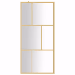 vidaXL Parete per Doccia Walk-in Vetro Trasparente ESG 80x195 cm Oro - Vista aggiuntiva 3