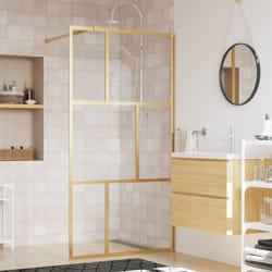 Parete per Doccia Walk-in, Box doccia Vetro Trasparente esg 100x195 cm Oro Vidaxl 58719