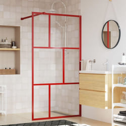 Parete per Doccia Walk-in, Box doccia Vetro Trasparente esg 115x195cm Rossa Vidaxl 64708
